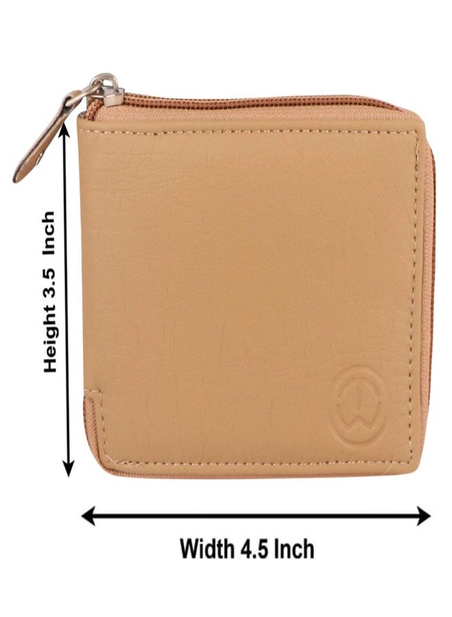 TnW Small Women's Wallet -PU Leather Multi Wallets | Credit Card Holder | Coin Purse Zipper -Small Secure Card Case/Gift Wallet for Women (Beige) - Image 4